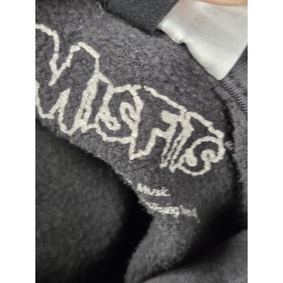 MisFits Dark Gray Cropped Hoodie Sweatshirt Pullover Size XS Crimson Ghost - Picture 6 of 8